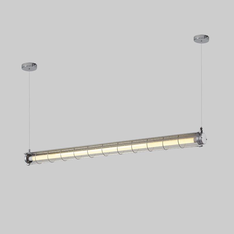 Handcrafted Glass Channel-Set Diffusers Linear Chandelier Sleek Design